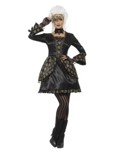 Gothic Venetian Opera Medium Fancy Dress Halloween Horror Vampire Adults Costume - Picture 1 of 10
