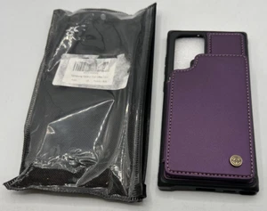 Funda tipo billetera de cuero con bloqueo RFID Ultra para Samsung Galaxy S22 PÚRPURA - Imagen 1 de 5