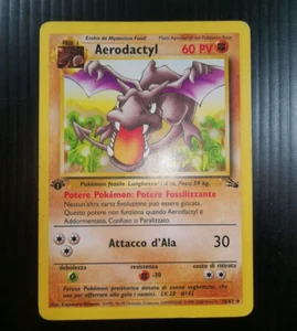 Pokemon Aerodactyl Fossil 1 edizione 1st edition non Holo 16/62 Italiano Ita - Foto 1 di 11
