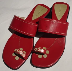 Sandali donna tg 8 margherita rossa punta floreale accento cervo bianco - Foto 1 di 5