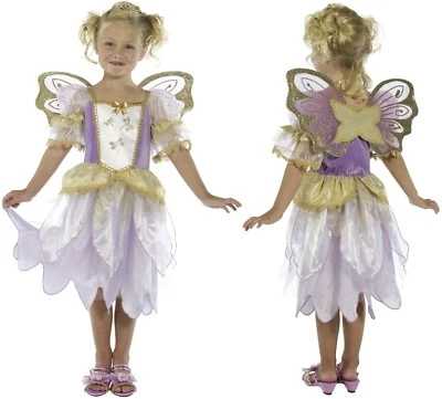 Girls Fancy Dress Deluxe Fairy Princess Costume & Wings Fairy Outfit by Smiffys - Image 1 of 2