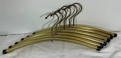 Vintage Metal Hangers LOT of 6 GOLD tube Regency MCM - Image 1 of 2
