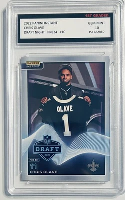 ✨2022 Chris Olave Panini Instant Draft Night 1st Graded 10 Saints Rookie Card - Image 1 of 2