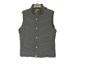 Nordstrom Mens Size S Black Quilted Puffer Vest Full Zip Snap Hooded Gorpcore - Picture 1 of 6