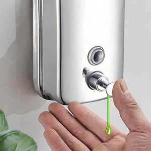 Soap Dispenser Wall Mounted Liquid Bathroom Hand Soap Shower Gel Shampoo Holder - Picture 1 of 11