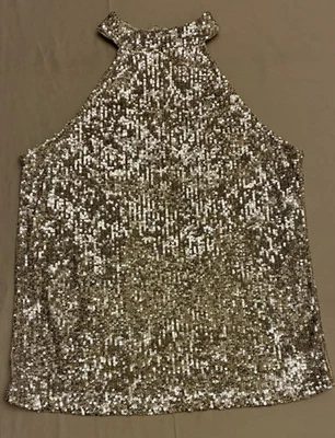 Halter de lentejuelas plateadas medianas con cable y calibre forrado Y2K Foto 1 de 4