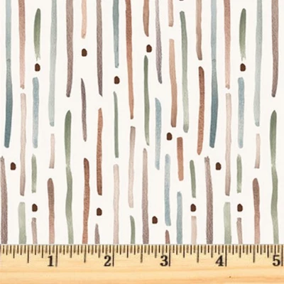 Cotton-tale Stripe Cream 90952-11 FIGO 100% Cotton Fabric By the half yard - Image 1 of 2