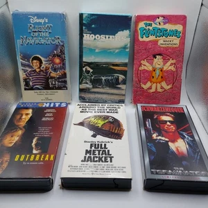 Vhs Tape Lot 6 Movies Flight Navigator Terminator Outbreak 80s 90s Action Sci-Fi - Picture 1 of 7