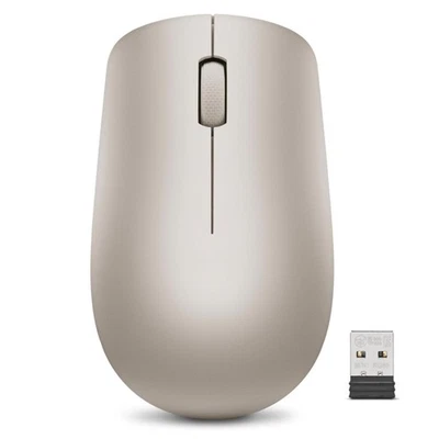 Lenovo 530 Wireless Mouse Ergonomic Design 1200 Dpi Long Battery Life Almond - Image 1 of 4