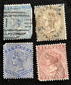 Bermuda Queen Victoria 1883 Stamp Lot 4 Stamps - Picture 1 of 2