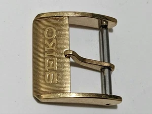 Seiko vintage gold buckle 15mm watch strap clasp no customs fees US - Picture 1 of 5