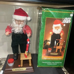 VTG Animated Santa With Marionette Musical Gemmy North Pole Productions WORKS - Picture 1 of 9