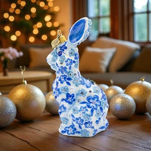 Jay Strongwater Blue Floral Hopper Ornament SDH20139-284 - Picture 1 of 4