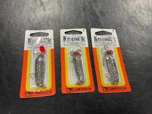 3 LUHR-JENSEN Krocodile Spoon - 1/4oz- Hammered Chrome “Save” - Picture 1 of 3