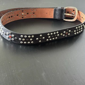 Isabel Marant Studded Calf Leather Belt Black Sm (36”) Italy Made (Elvis ?) - Picture 1 of 11