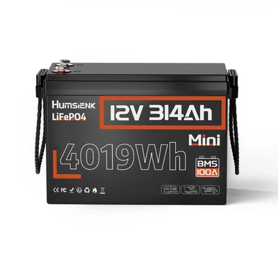 Humsienk 12V 314Ah 300Ah LiFePO4 Lithium Battery RV Solar Off-Grid