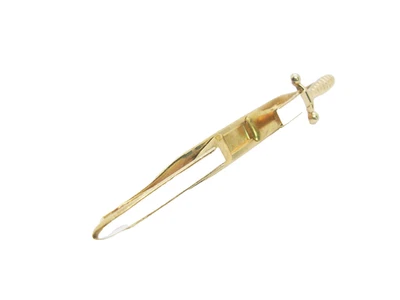 Clip de corbata de espada vintage soporte para corbata madreperla mediados de siglo accesorio cisne Foto 1 de 3