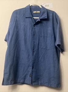 Tommy Bahamas Silk Shirt Blue Relax Botton Down - Picture 1 of 8