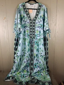 Bloomchic Maxi Dress 28 Floral Print Boho V Neck Adjustable Waist Half Sleeve - Picture 1 of 13