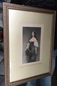 Woman & Guitar,photogravure Fishel, Adler, & Schwartz 1898,7x12.framed to 18x24 - Picture 1 of 4
