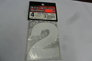 Dirt PRO Digits Extreme Decal White # 2 three pack WPS # 09-6092 4" 4 in sticker - Picture 1 of 2