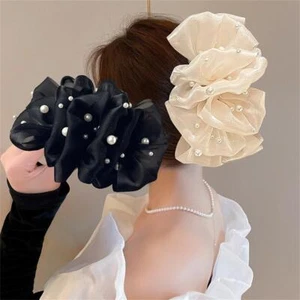 Pinza para el cabello con lazo grande de cinta para mujeres niñas satén de moda damas} - Imagen 1 de 21