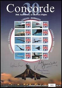 MIKE BANNISTER, BARBARA HARMER & LESLIE SCOTT signiertes Concorde Smilers Blatt - Bild 1 von 4