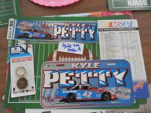 New Vintage Kyle Petty #42 Plastic License sticker, key chain lot Nascar new vtg - Picture 1 of 22