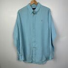 Polo Ralph Lauren Long Sleeved Light Blue Shirt, 100% Linen, Size Mens XL