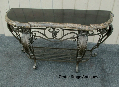 62971  Marble Top MAGNUSSEN Furniture   Console Hall Table Stand Cover