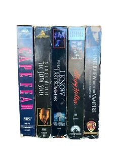 Thriller VHS Lot of 5 Cape Fear Sixth Sense Sleepy Hollow Last Summer Vampire - Bild 1 von 6