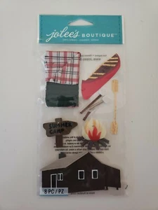 Jolees Boutique Camping Hütten Schlafsack Scrapbooking Aufkleber  - Bild 1 von 1