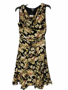 Glamor Angel Women’s Medium Floral Beaded Long Gown Flutter Sleeves & Hem Lime - Picture 1 of 12