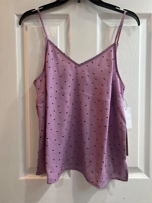 NUEVO Top camisola halógena cuello en V, para mujer talla PEQUEÑOS PUNTOS DE CONFETI MORADOS NUEVO CON ETIQUETAS Foto 1 de 4