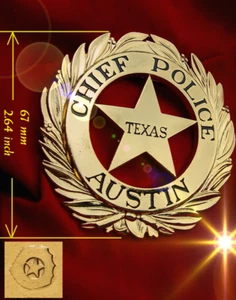 Obsolete police badge, *Chief Police*, Austin, TEXAS / OFFER ! - Bild 1 von 4
