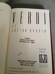 Julian Budden VERDI Master Musicians Series 1st Edition 1st Printing - Picture 1 of 6