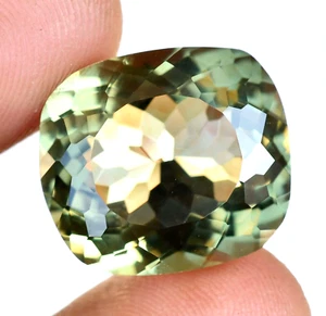 21.70 Ct Natural Greenish Moldavite Cushion Certified Flawless Loose Gemstone - Picture 1 of 7