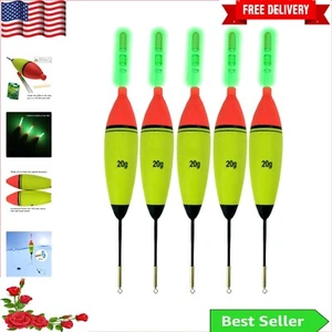 5Pcs Lighted Fishing Bobbers with Glow Sticks - Night Fishing Floats Set - Picture 1 of 12