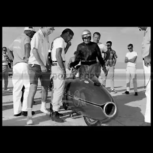 Photo M.000085 BURT MUNRO INDIAN SCOUT BONNEVILLE 1966 WORLD SPEED RECORD - Imagen 1 de 1