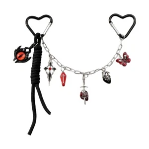 Dark Gothic Punk Bag Charm Accessory Devil Eye Pendant Tassels Handbag Chain - Zdjęcie 1 z 8