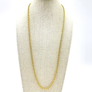 MONET Signed Gold Tone Rope Chain Necklace Classic Vintage Designer Jewelry - Picture 1 of 6