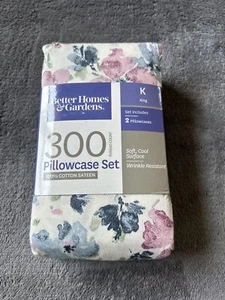Better Homes & Gardens floreale 300 TC cotone sateen 2 pz. Federe king size - Foto 1 di 14