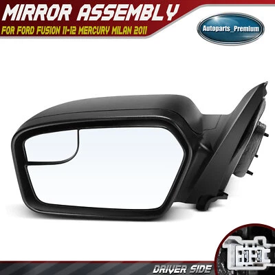 Espejo retrovisor eléctrico del lado del conductor con punto ciego de vidrio 3 pines para Ford Fusion Mercury Milan Foto 1 de 4