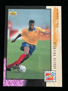 1994 Upper Deck Copa Mundial Columbia #UD28 Adolfo Valencia inserto tarjeta de fútbol - Imagen 1 de 2