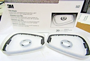 ✌️2) NEW 3M 502 FILTER ADAPTER 5000/6000 Series Respirator Cartridges LOT OF 2 - Picture 1 of 4