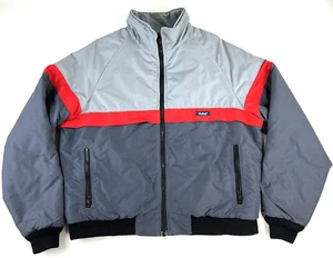Vintage Woolrich USA Made Gray Red Nylon Bomber Jacket Insulated Sz Mens L - Picture 1 of 6
