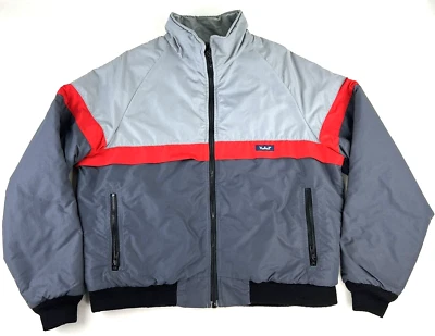 Vintage Woolrich USA Made Gray Red Nylon Bomber Jacket Insulated Sz Mens L - Image 1 of 4