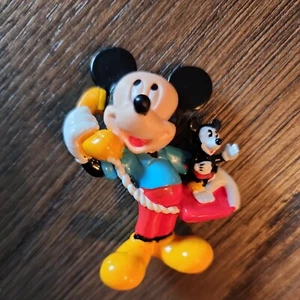 Vintage Disney Mickey Maus am Telefon 2,5" PVC Figur Applaus Kuchenaufleger - Bild 1 von 6