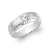 JamesJenny Ladies 14K White Gold Round CZ Channel Band Ring Size 4-10 JamesJenny Ladies 14K White Gold Round CZ Channel Band Ring Size 4-10
