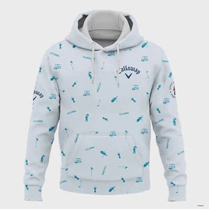 Callaway 124th U.S. Open Pinehurst Hoodie Light Blue Pastel Golf Pattern For Men - Picture 1 of 4